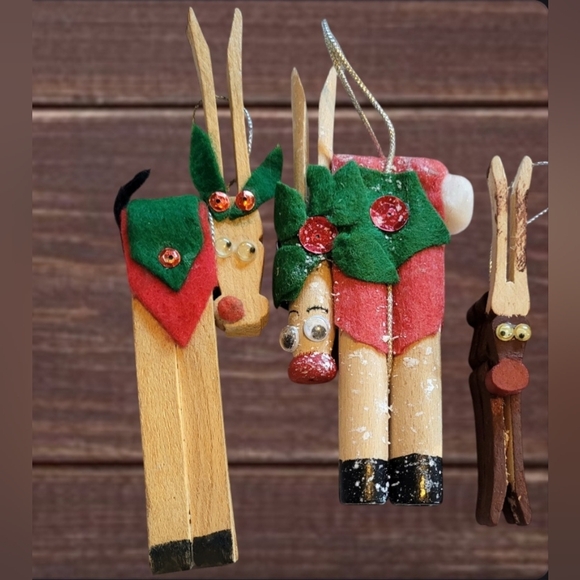 VINTAGE WOODEN CHRISTMAS ORNAMENT LOT ~   KURT ALDER 1950'S - Picture 5 of 6